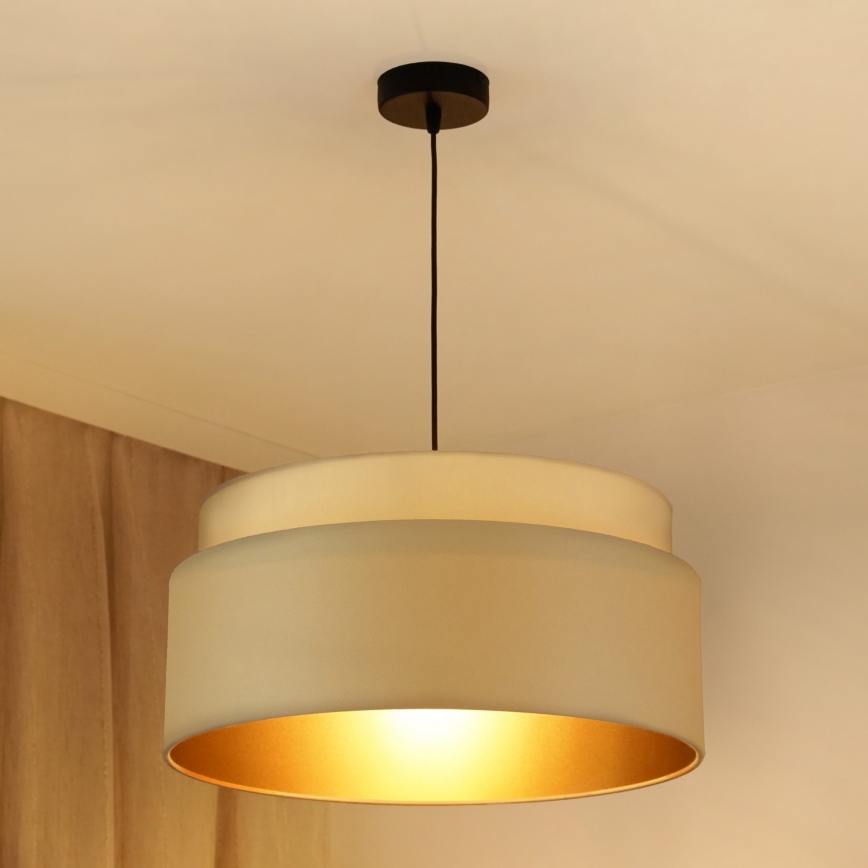 Brilagi - Hanglamp aan een koord OREGON VEGE 1xE27/15W/230V diameter 45 cm beige