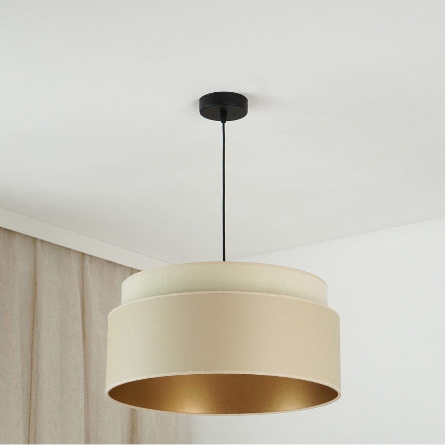 Brilagi - Hanglamp aan een koord OREGON VEGE 1xE27/15W/230V diameter 45 cm beige