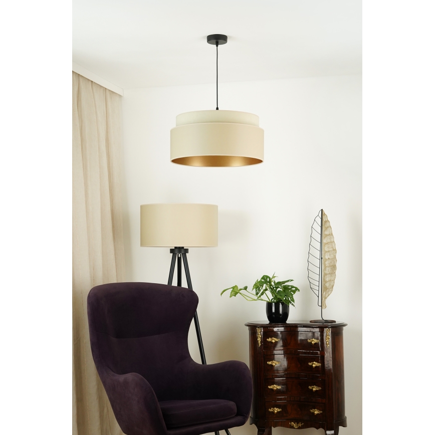 Brilagi - Hanglamp aan een koord OREGON VEGE 1xE27/15W/230V diameter 45 cm beige