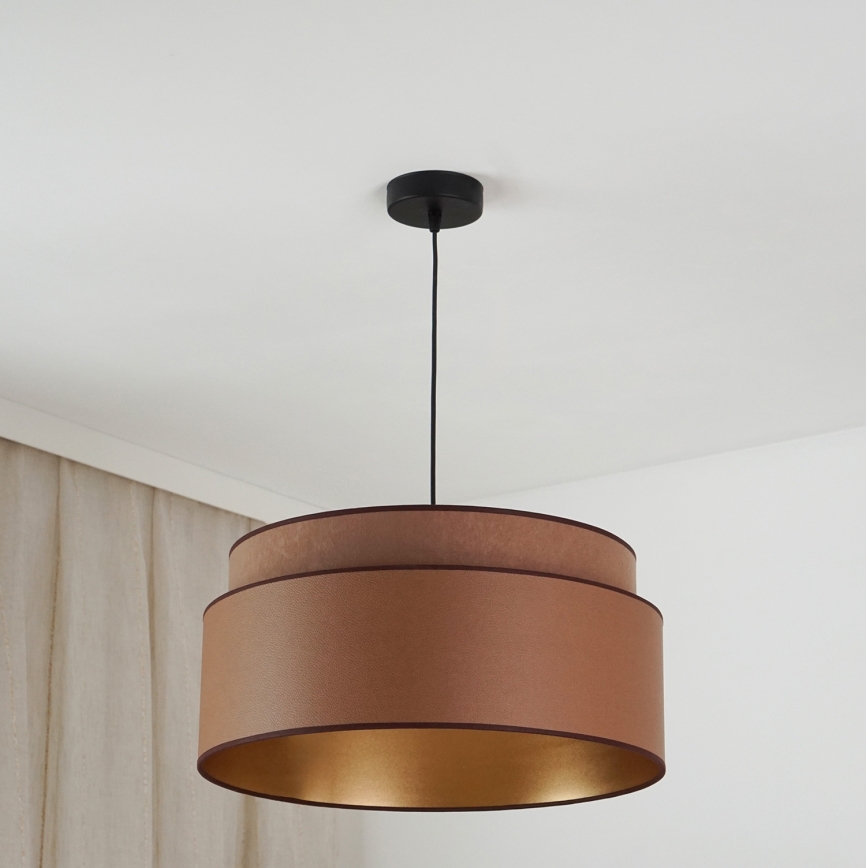 Brilagi - Hanglamp aan een koord OREGON VEGE 1xE27/15W/230V diameter 45 cm bruin