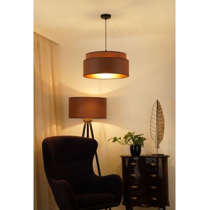 Brilagi - Hanglamp aan een koord OREGON VEGE 1xE27/15W/230V diameter 45 cm bruin