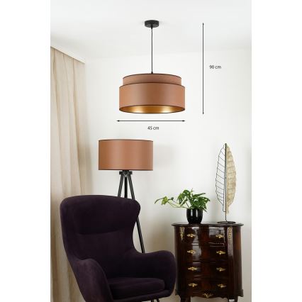 Brilagi - Hanglamp aan een koord OREGON VEGE 1xE27/15W/230V diameter 45 cm bruin