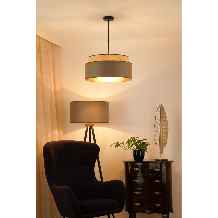 Brilagi - Hanglamp aan een koord OREGON VEGE 1xE27/15W/230V diameter 45 cm grijs