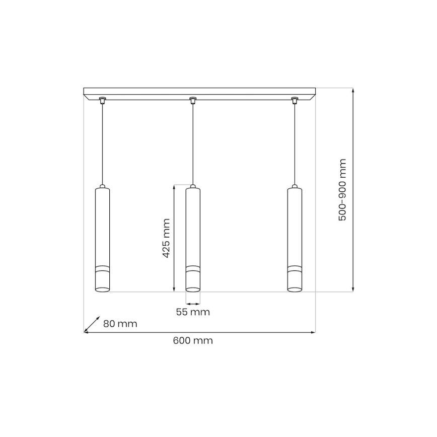 Brilagi - Hanglamp aan een koord POKER 3xGU10/25W/230V beige/goud