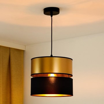 Brilagi - Hanglamp aan een koord ROYAL 1xE27/15W/230V diameter 25 cm zwart/goud