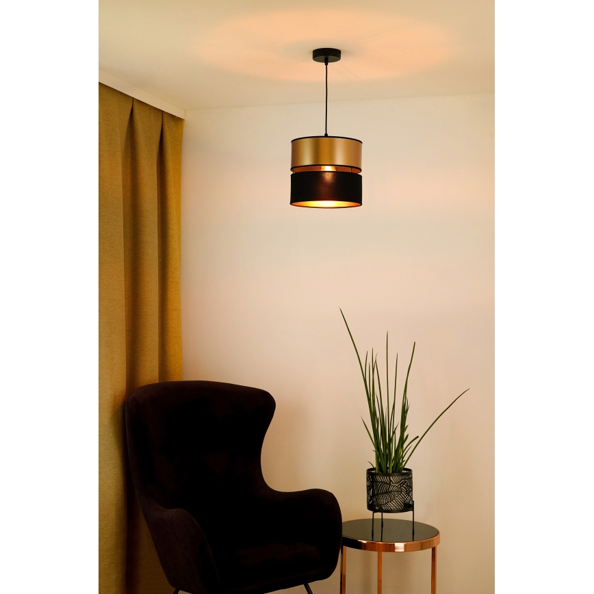 Brilagi - Hanglamp aan een koord ROYAL 1xE27/15W/230V diameter 25 cm zwart/goud