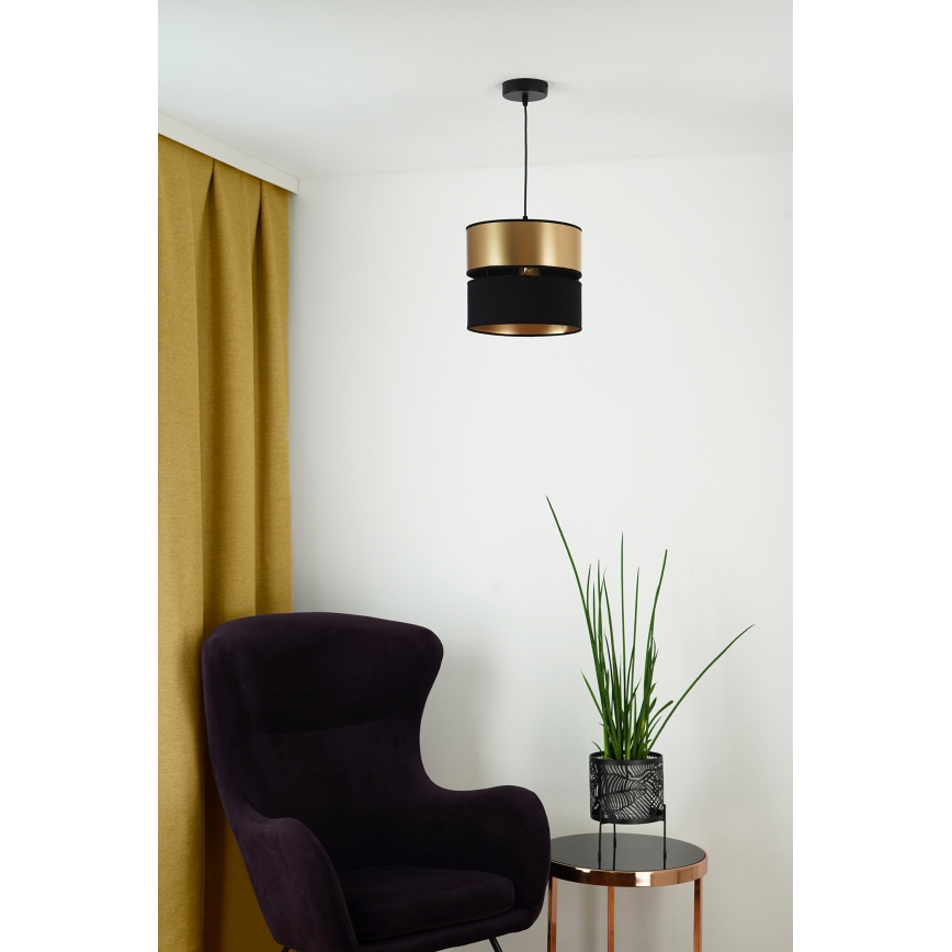 Brilagi - Hanglamp aan een koord ROYAL 1xE27/15W/230V diameter 25 cm zwart/goud