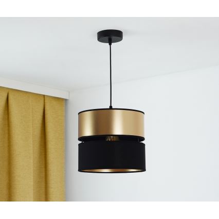 Brilagi - Hanglamp aan een koord ROYAL 1xE27/15W/230V diameter 25 cm zwart/goud