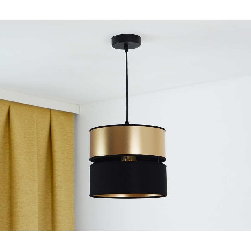 Brilagi - Hanglamp aan een koord ROYAL 1xE27/15W/230V diameter 25 cm zwart/goud