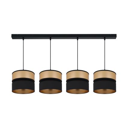 Brilagi - Hanglamp aan een koord ROYAL 4xE27/15W/230V zwart/goud