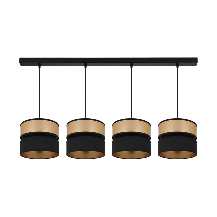 Brilagi - Hanglamp aan een koord ROYAL 4xE27/15W/230V zwart/goud
