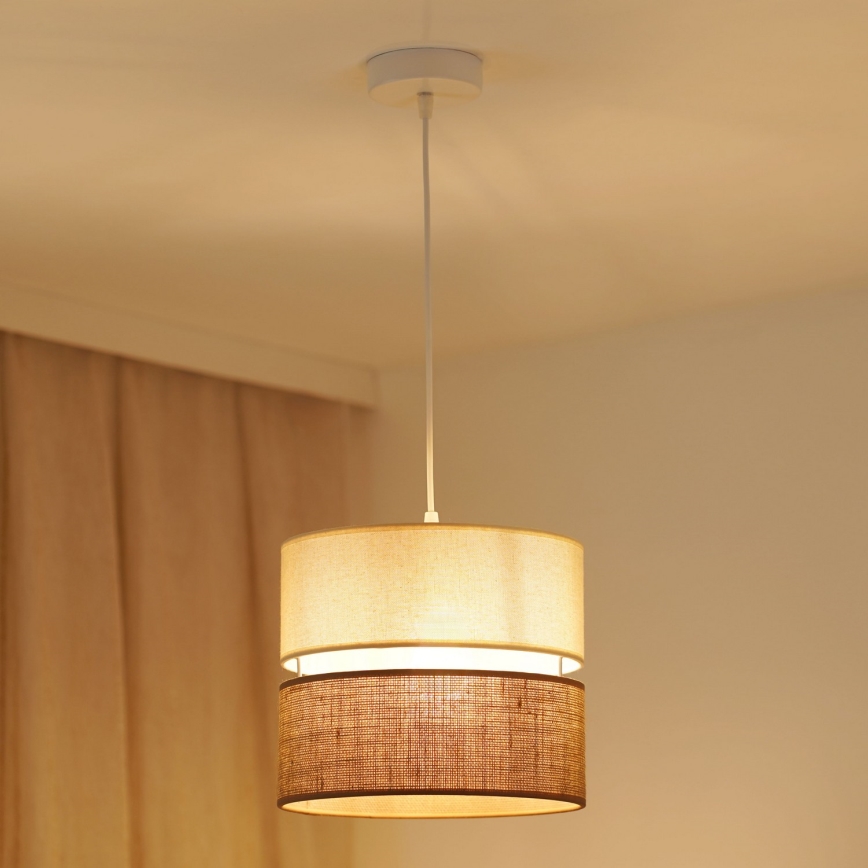 Brilagi - Hanglamp aan een koord ROYAL YUTE 1xE27/15W/230V diameter 25 cm beige/crème