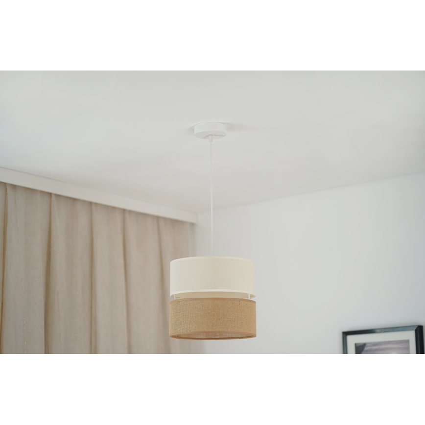 Brilagi - Hanglamp aan een koord ROYAL YUTE 1xE27/15W/230V diameter 25 cm beige/crème