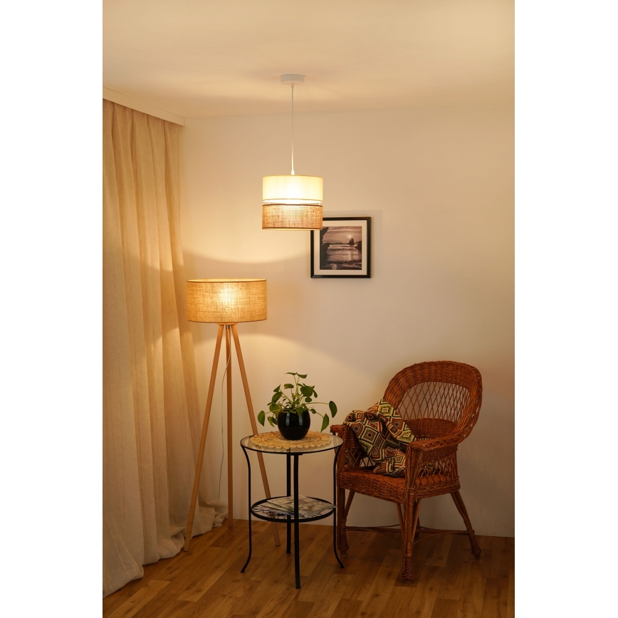 Brilagi - Hanglamp aan een koord ROYAL YUTE 1xE27/15W/230V diameter 25 cm beige/crème