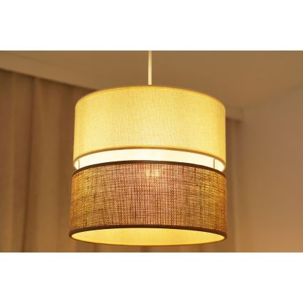 Brilagi - Hanglamp aan een koord ROYAL YUTE 1xE27/15W/230V diameter 25 cm beige/crème