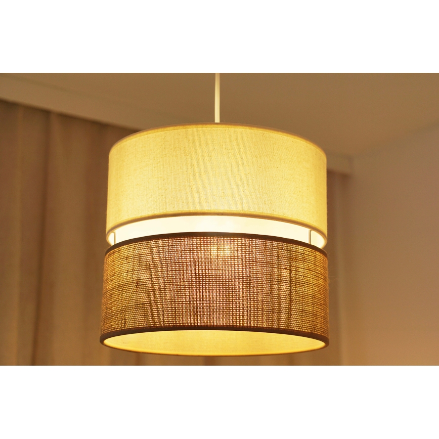 Brilagi - Hanglamp aan een koord ROYAL YUTE 1xE27/15W/230V diameter 25 cm beige/crème