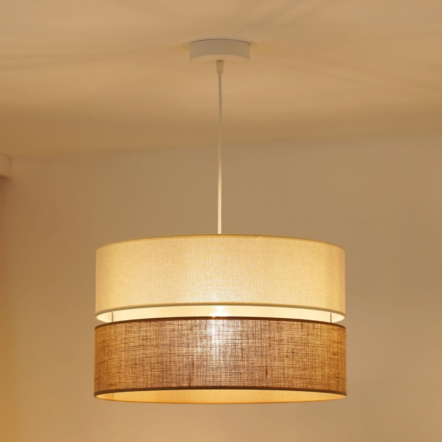 Brilagi - Hanglamp aan een koord ROYAL YUTE 1xE27/15W/230V diameter 40 cm beige/crème