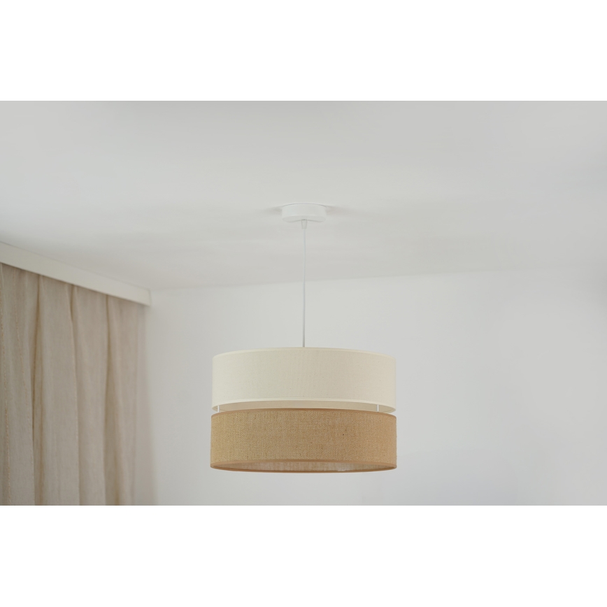 Brilagi - Hanglamp aan een koord ROYAL YUTE 1xE27/15W/230V diameter 40 cm beige/crème