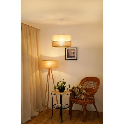Brilagi - Hanglamp aan een koord ROYAL YUTE 1xE27/15W/230V diameter 40 cm beige/crème