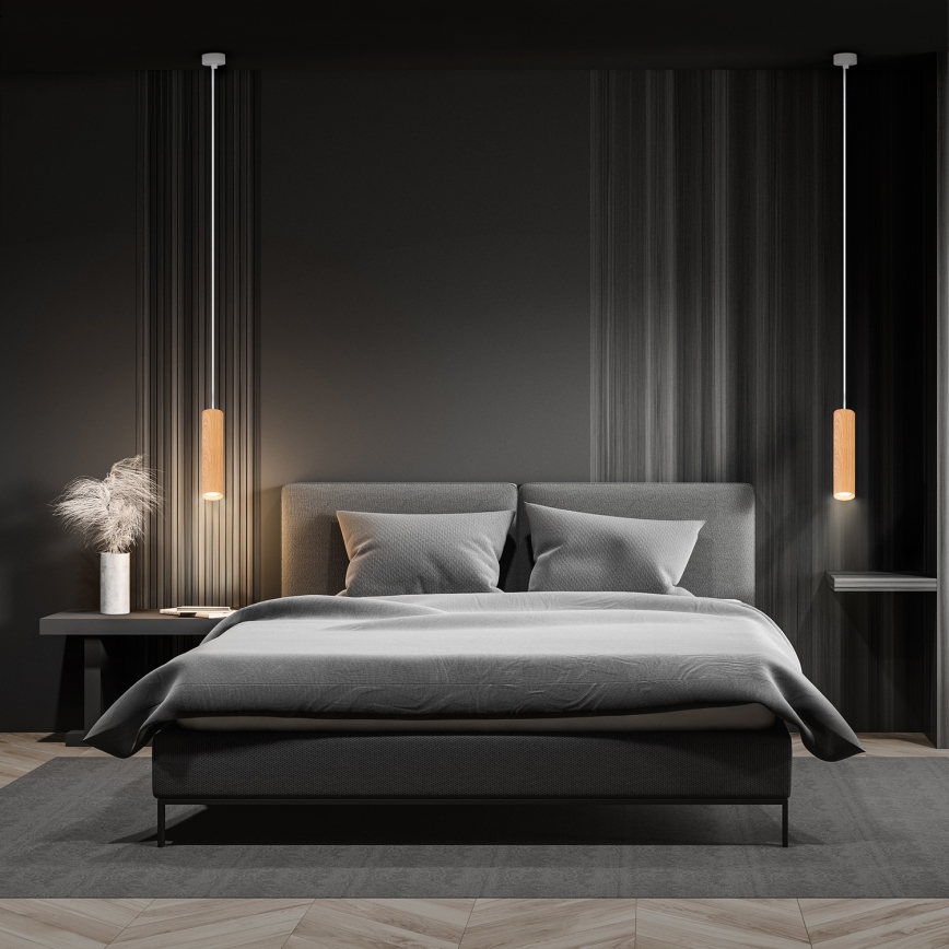 Brilagi - Hanglamp aan een koord SELE 1xGU10/30W/230V wit/eiken decor