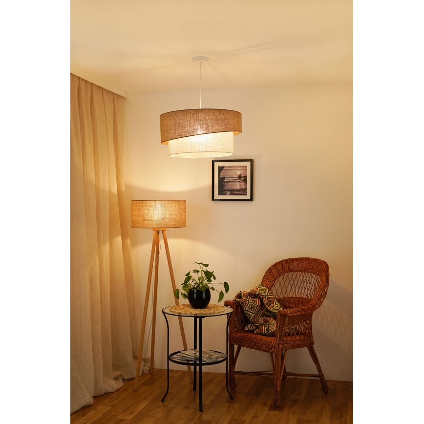 Brilagi - Hanglamp aan een koord SHINE 1xE27/15W/230V diameter 50 cm beige/crème