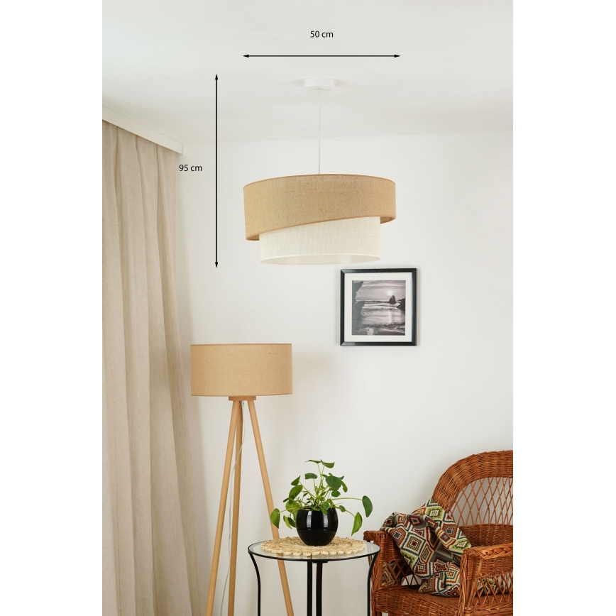 Brilagi - Hanglamp aan een koord SHINE 1xE27/15W/230V diameter 50 cm beige/crème