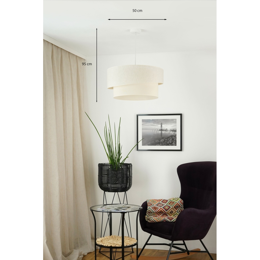Brilagi - Hanglamp aan een koord SHINE 1xE27/15W/230V diameter 50 cm crème