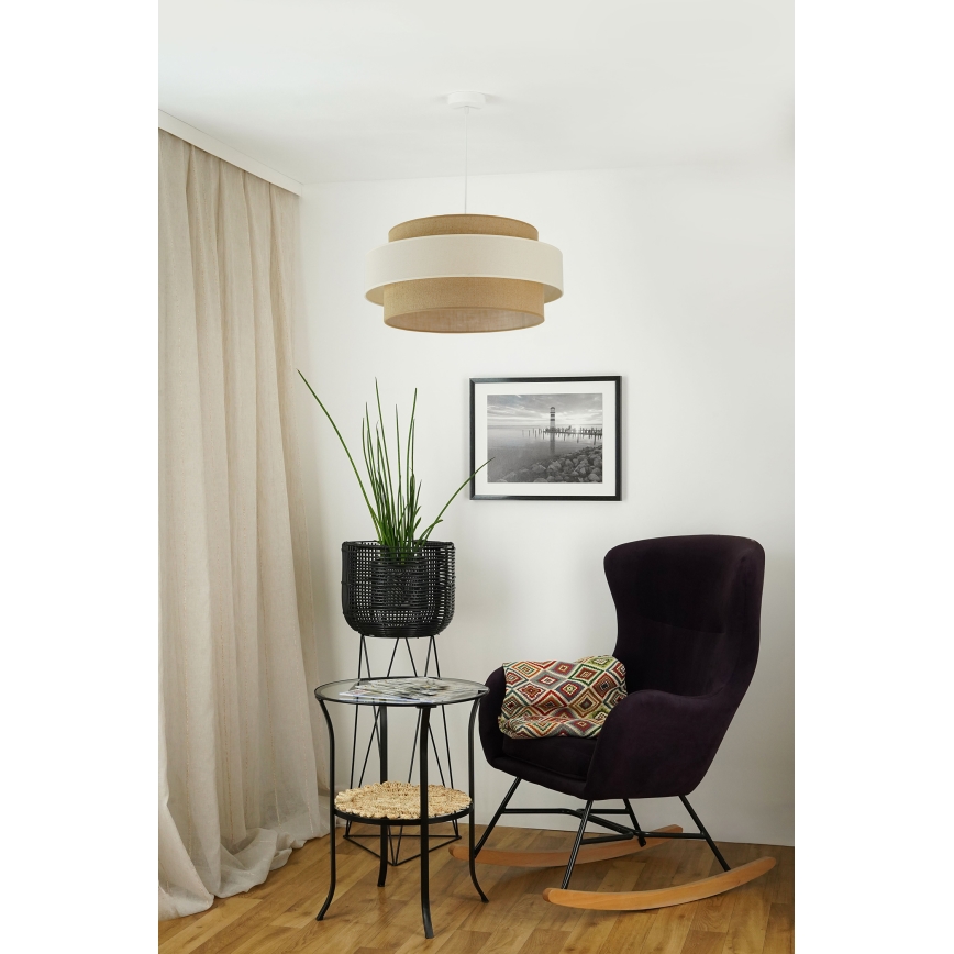 Brilagi - Hanglamp aan een koord SPACE LIGHT 1xE27/15W/230V diameter 50 cm beige/crème