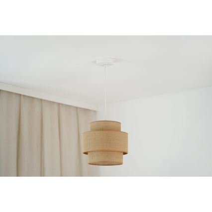 Brilagi - Hanglamp aan een koord SPACE YUTE 1xE27/15W/230V diameter 25 cm beige/wit