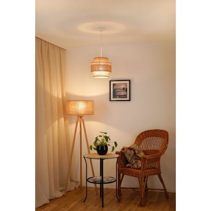 Brilagi - Hanglamp aan een koord SPACE YUTE 1xE27/15W/230V diameter 25 cm beige/wit
