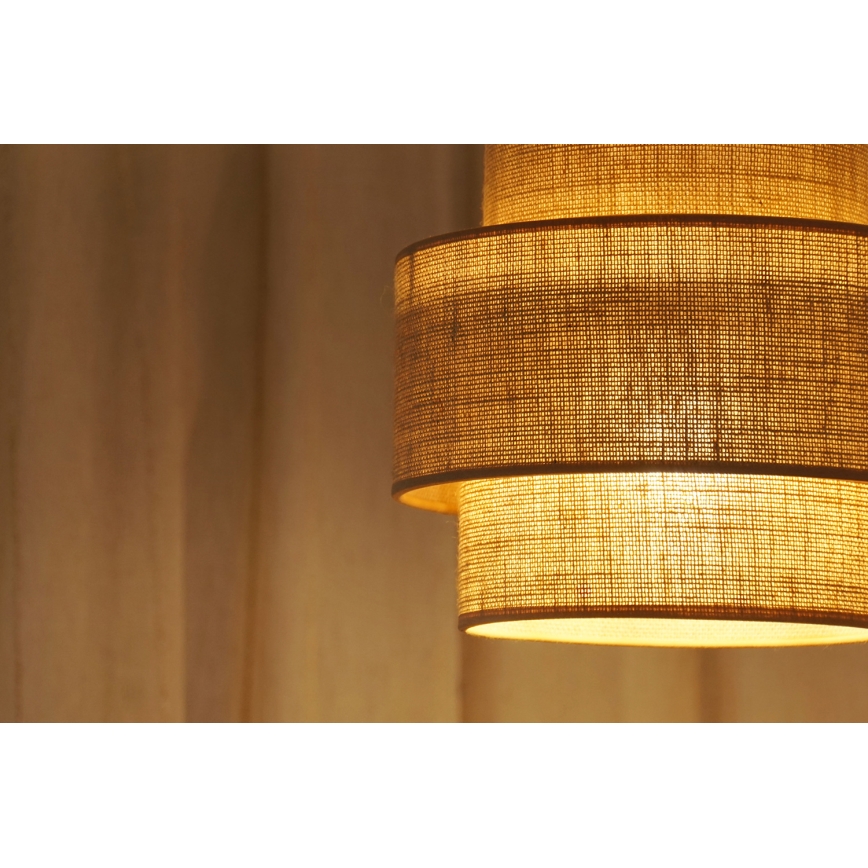 Brilagi - Hanglamp aan een koord SPACE YUTE 1xE27/15W/230V diameter 25 cm beige/wit