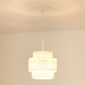 Brilagi - Hanglamp aan een koord SPACE YUTE 1xE27/15W/230V diameter 25 cm crème/wit