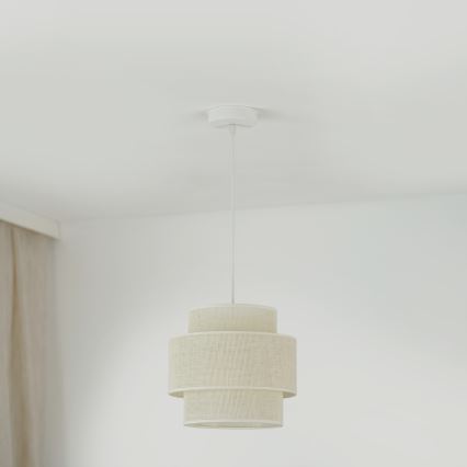 Brilagi - Hanglamp aan een koord SPACE YUTE 1xE27/15W/230V diameter 25 cm crème/wit