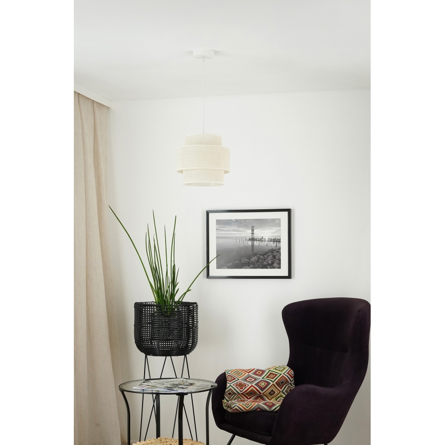 Brilagi - Hanglamp aan een koord SPACE YUTE 1xE27/15W/230V diameter 25 cm crème/wit