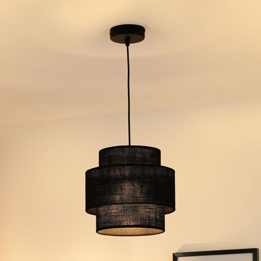 Brilagi - Hanglamp aan een koord SPACE YUTE 1xE27/15W/230V diameter 25 cm zwart