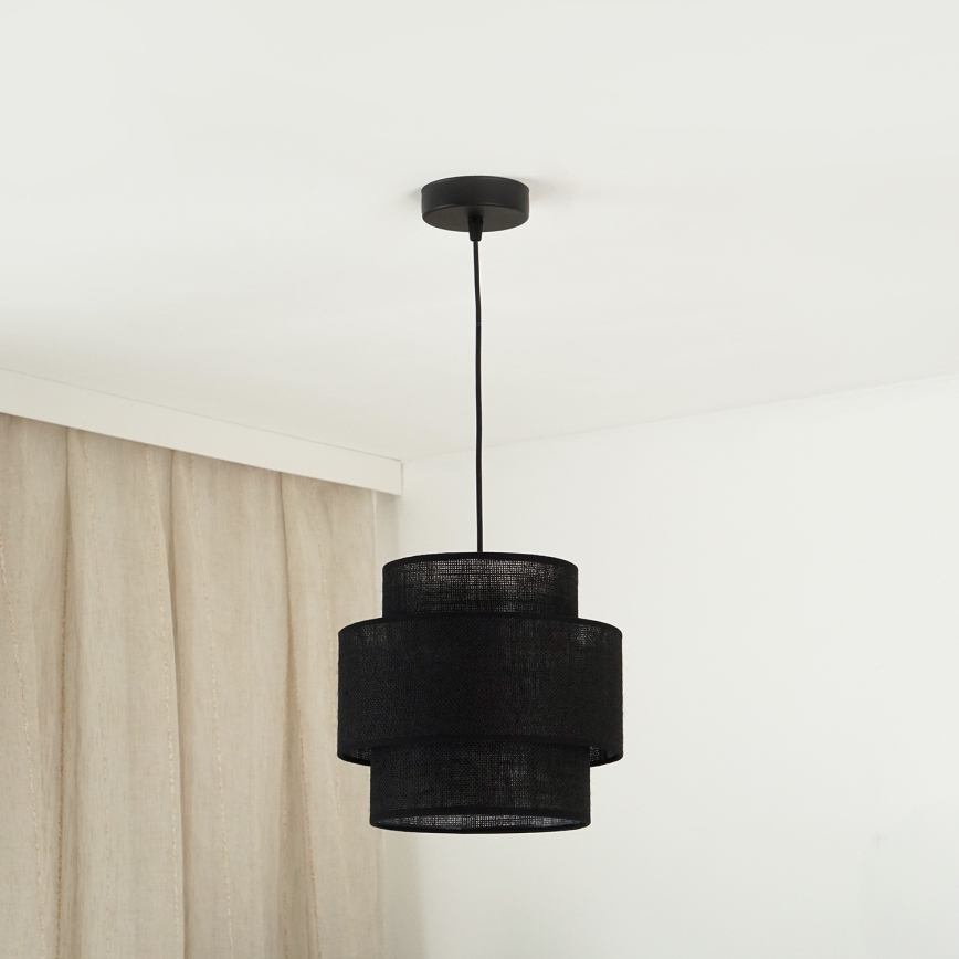 Brilagi - Hanglamp aan een koord SPACE YUTE 1xE27/15W/230V diameter 25 cm zwart