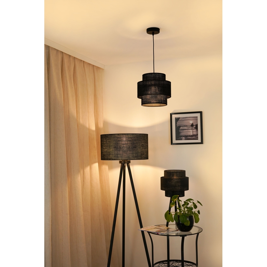 Brilagi - Hanglamp aan een koord SPACE YUTE 1xE27/15W/230V diameter 25 cm zwart