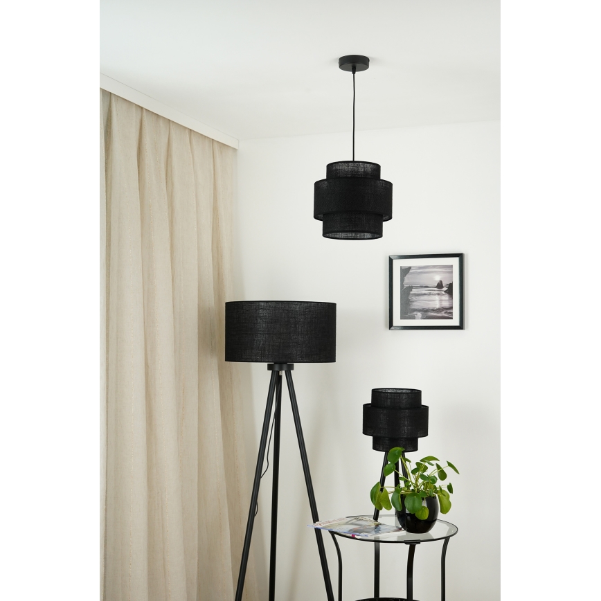 Brilagi - Hanglamp aan een koord SPACE YUTE 1xE27/15W/230V diameter 25 cm zwart