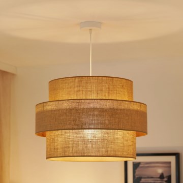 Brilagi - Hanglamp aan een koord SPACE YUTE 1xE27/15W/230V diameter 50 cm beige/wit