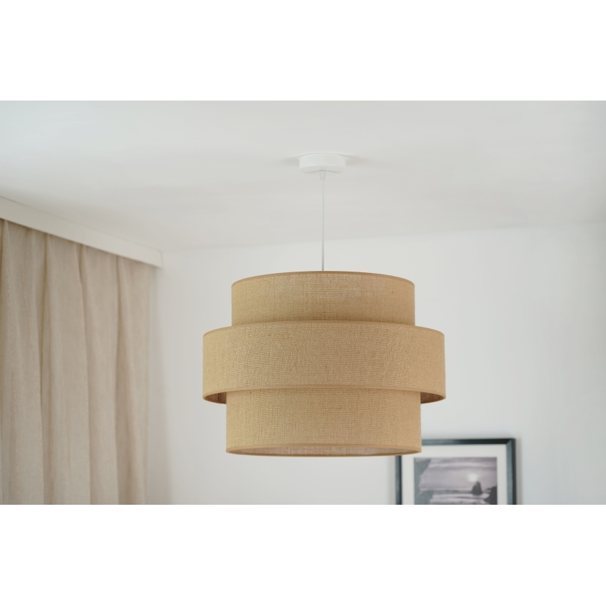 Brilagi - Hanglamp aan een koord SPACE YUTE 1xE27/15W/230V diameter 50 cm beige/wit