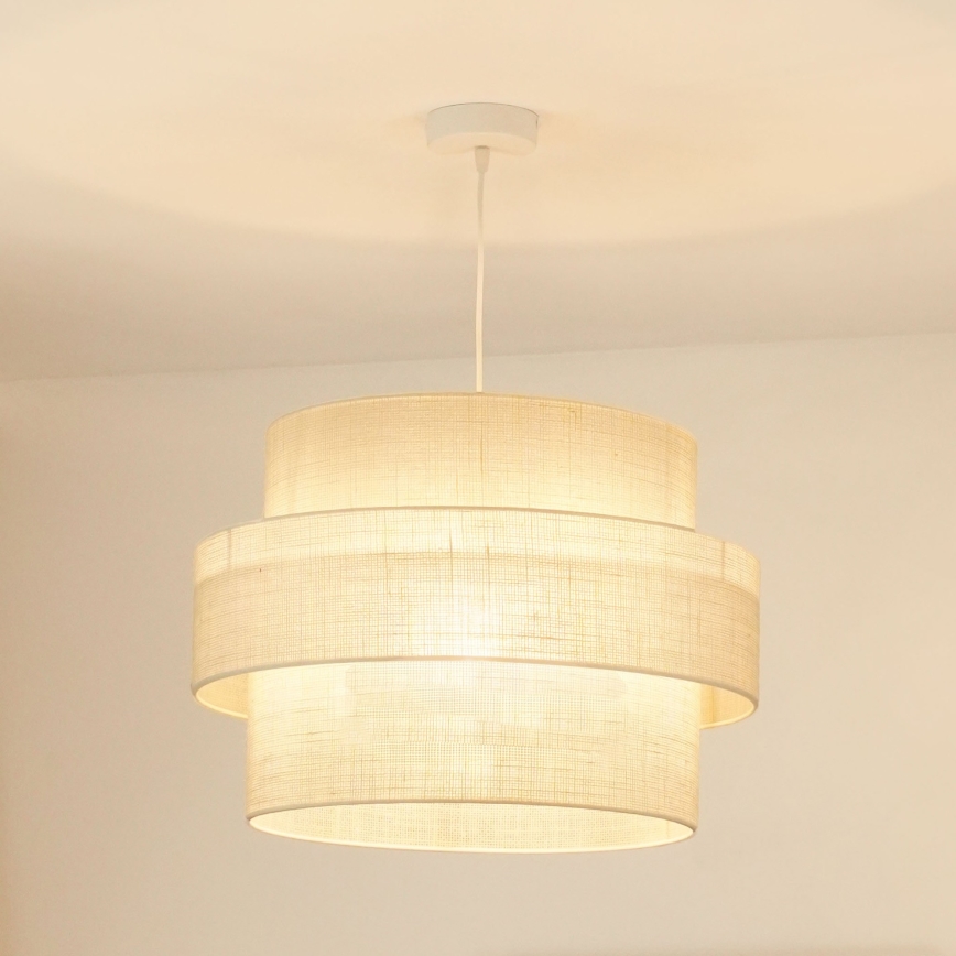 Brilagi - Hanglamp aan een koord SPACE YUTE 1xE27/15W/230V diameter 50 cm crème/wit
