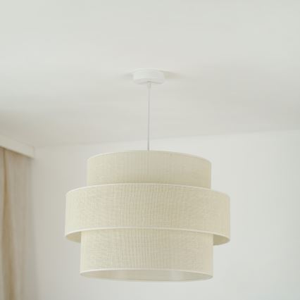 Brilagi - Hanglamp aan een koord SPACE YUTE 1xE27/15W/230V diameter 50 cm crème/wit