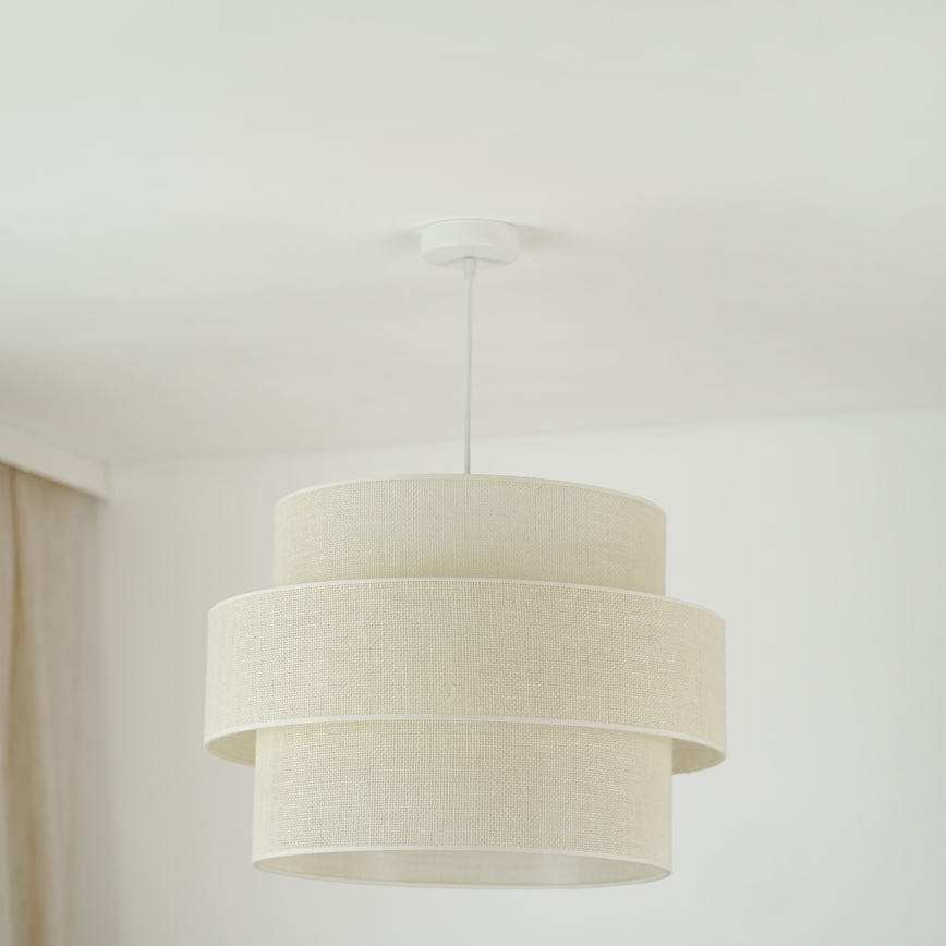 Brilagi - Hanglamp aan een koord SPACE YUTE 1xE27/15W/230V diameter 50 cm crème/wit