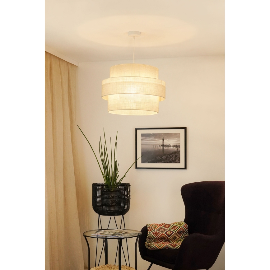 Brilagi - Hanglamp aan een koord SPACE YUTE 1xE27/15W/230V diameter 50 cm crème/wit