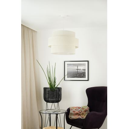 Brilagi - Hanglamp aan een koord SPACE YUTE 1xE27/15W/230V diameter 50 cm crème/wit