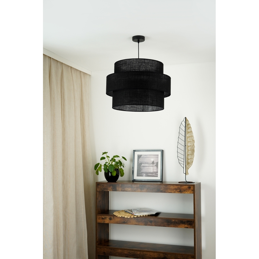 Brilagi - Hanglamp aan een koord SPACE YUTE 1xE27/15W/230V diameter 50 cm zwart