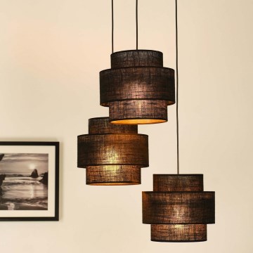 Brilagi - Hanglamp aan een koord SPACE YUTE 3xE27/15W/230V zwart