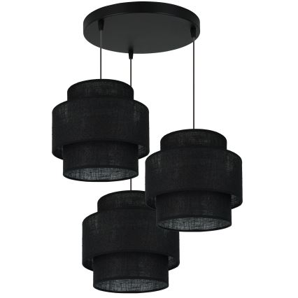 Brilagi - Hanglamp aan een koord SPACE YUTE 3xE27/15W/230V zwart