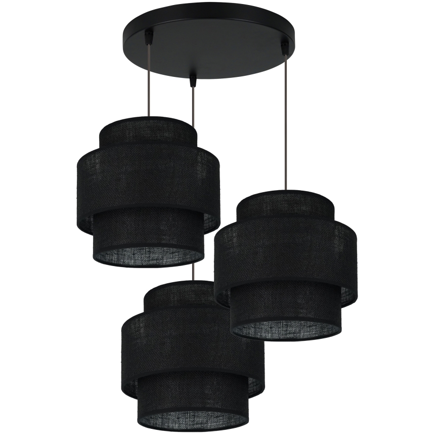 Brilagi - Hanglamp aan een koord SPACE YUTE 3xE27/15W/230V zwart
