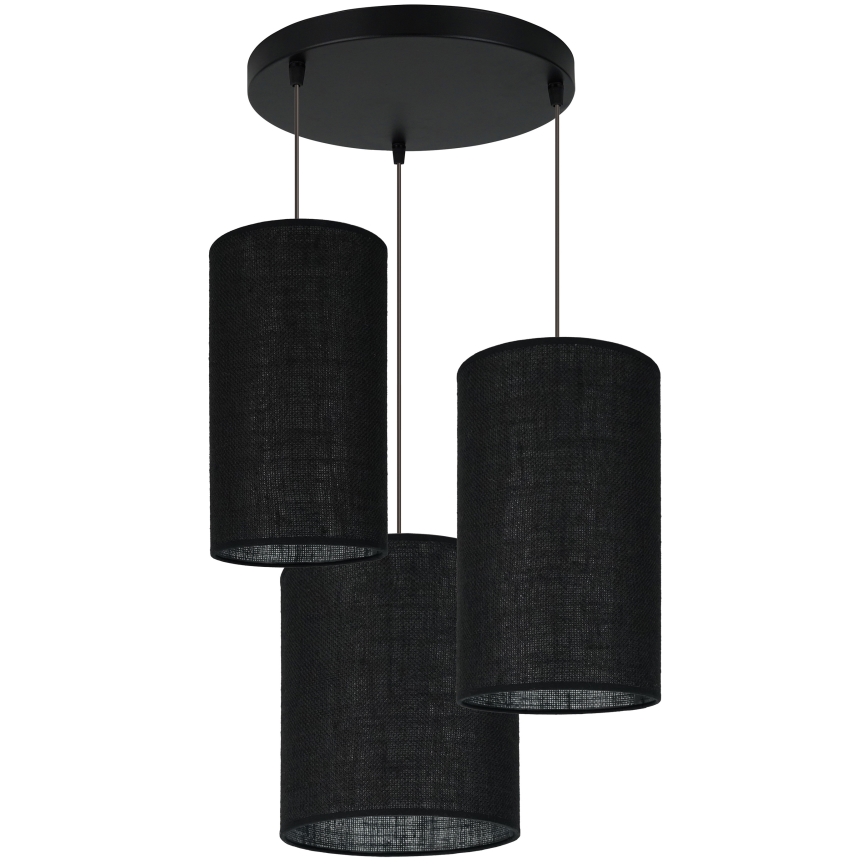 Brilagi - Hanglamp aan een koord TUBES 3xE27/15W/230V zwart